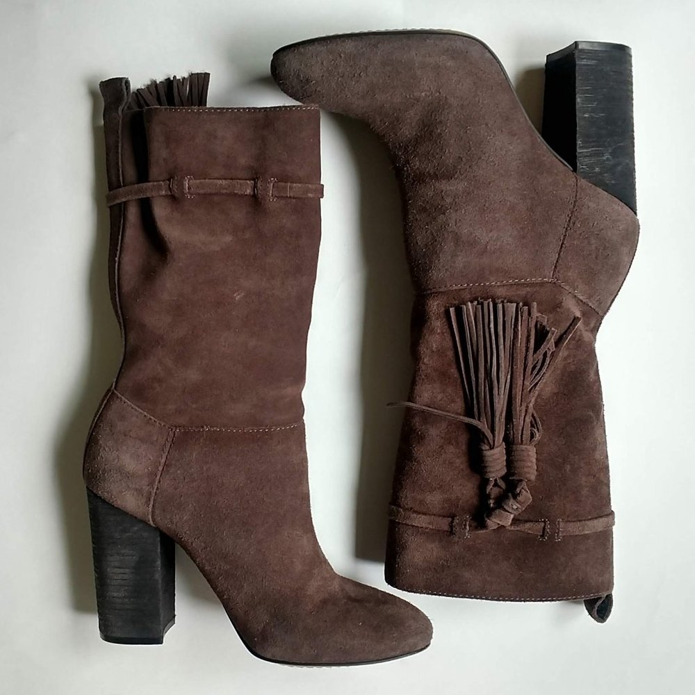 vince camuto grey suede boots